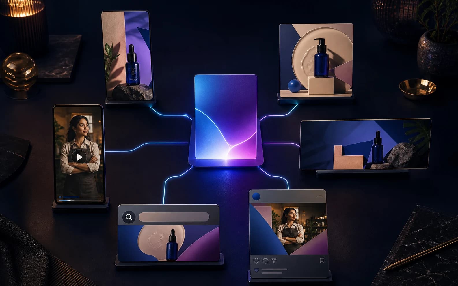 One campaign idea connected to six distinct advertising formats